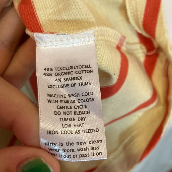 Toad & Co Yellow & Orange V-Neck Faux Wrap Cue Wrap Sleeveless Dress Size L - Picture 8 of 12